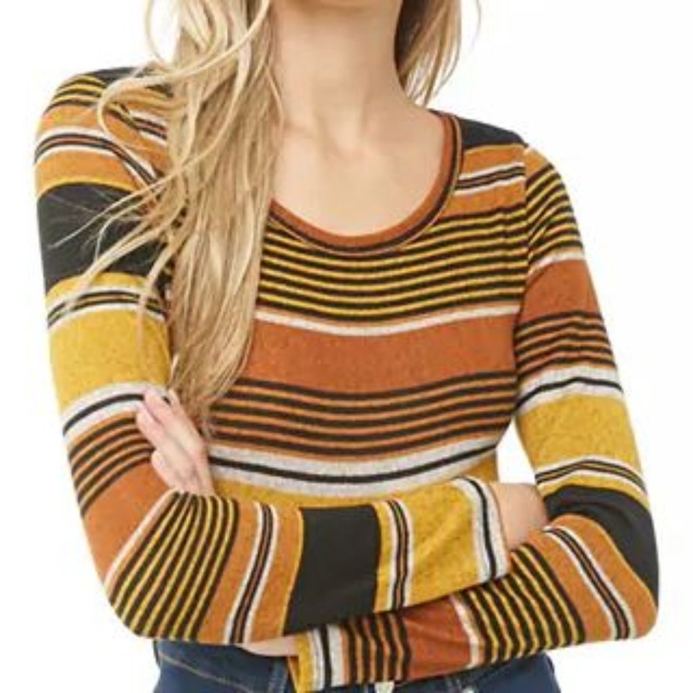 F21 | Striped Brushed Top / Size: L